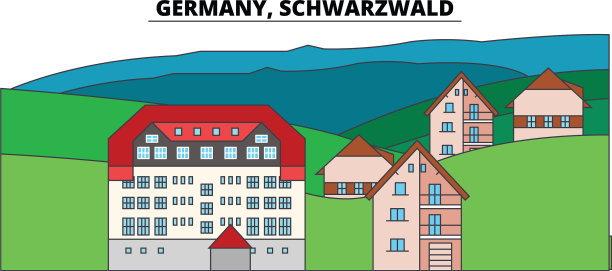 德国schwarzwald城市天际线建筑图片下载