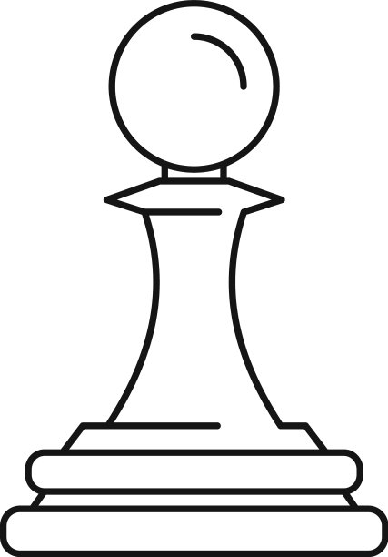 白色棋子图标轮廓风格图片下载