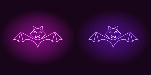 紫色和紫色的霓虹蝙蝠图片下载