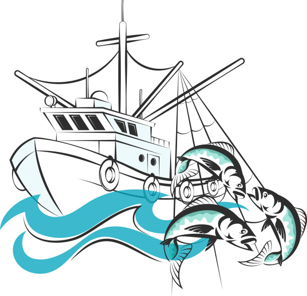 带钩的渔船图片下载