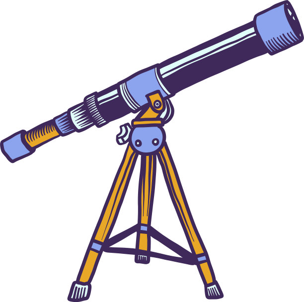 太空望远镜图标手绘风格图片下载