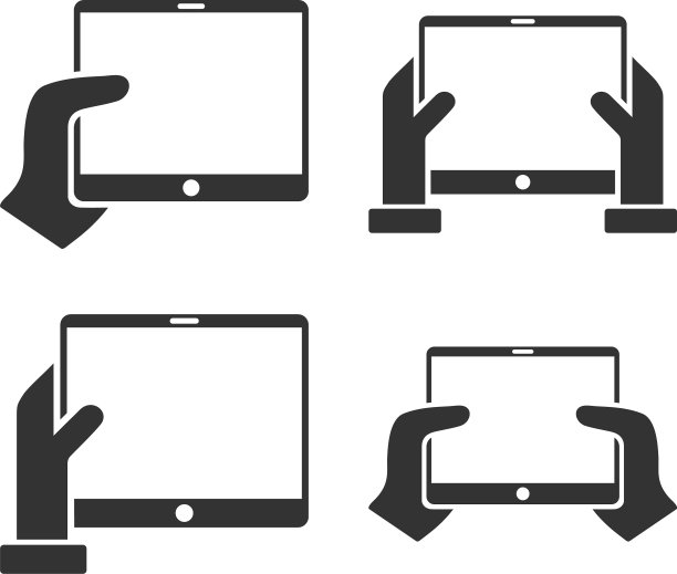 按住移动标签与手的平面图标设置图片下载