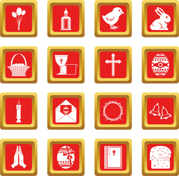 复活节物品图标设置为红色图片下载