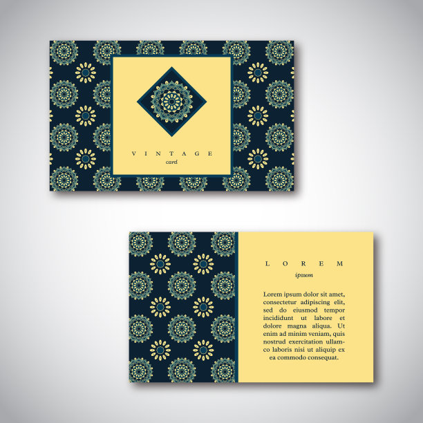 一套名片与手绘曼荼罗图片下载