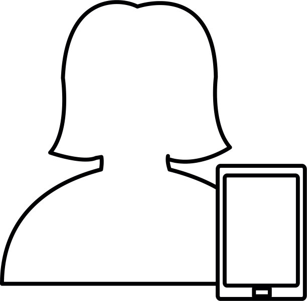 有女性用户轮廓的智能手机图片下载