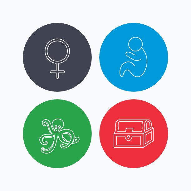 女性宝箱和儿科图标图片下载