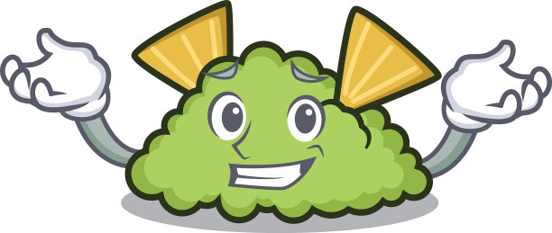 咧嘴笑鳄梨酱卡通风格的人物图片下载