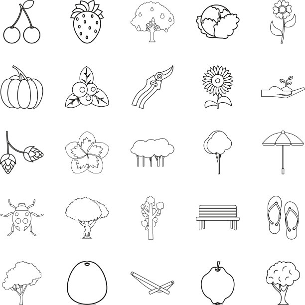 小花图标设置轮廓风格图片下载