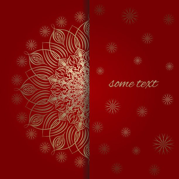 红色和金色的贺卡模板图片下载