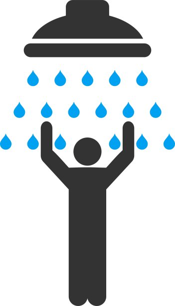 淋浴下的男人图标图片下载