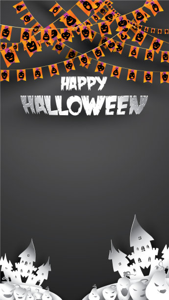 万圣节背景用南瓜鬼屋图片下载