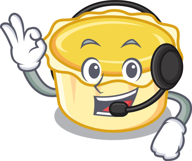 带耳机蛋挞卡通吉祥物图片下载