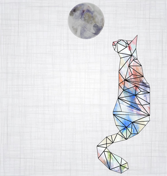 水彩猫背景图片下载