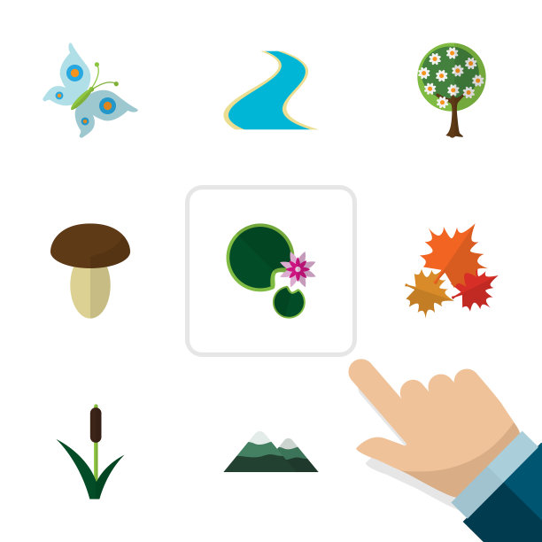 平面图标生态莲花峰集冠军图片下载