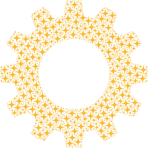 齿轮拼贴太空星图标图片下载