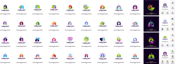 肺叶标志设计理念绿色肺标志图片下载