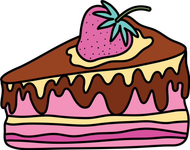 色彩甜美美味的草莓果蛋糕图片下载