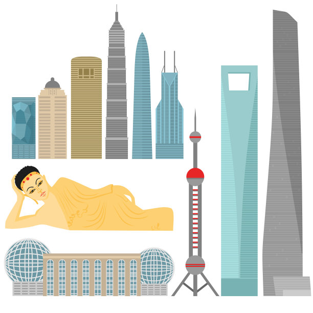 中国旅游地标上海建筑图片下载