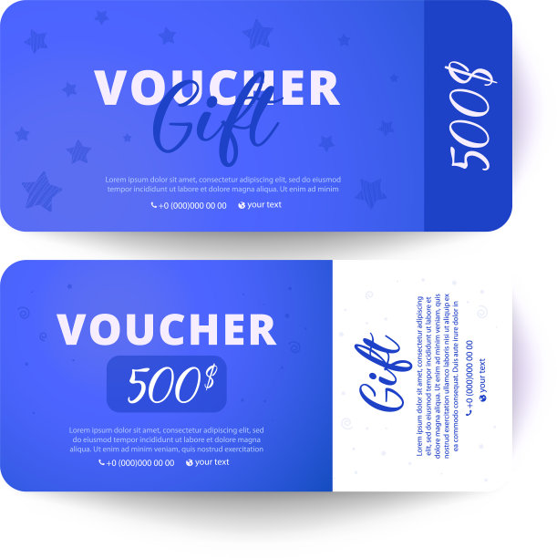 礼品券模板扁平风格图片下载