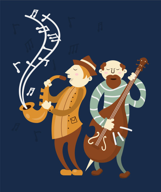 爵士音乐会音乐演奏家萨克斯管和大提琴图片下载