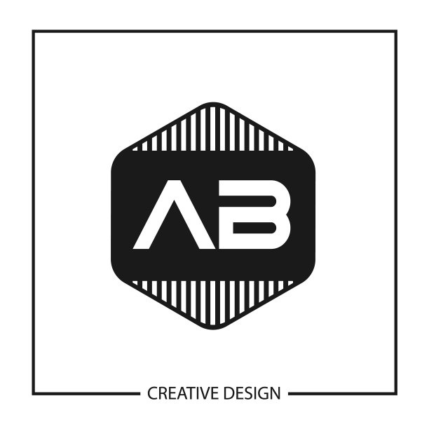 字母AB logo设计模板图片下载