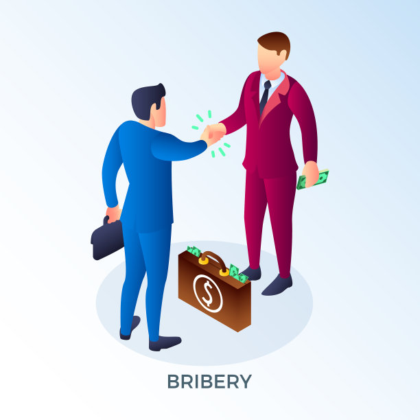 贿赂两人概念背景等距图片下载