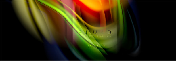 彩虹流体抽象形状液体颜色图片下载