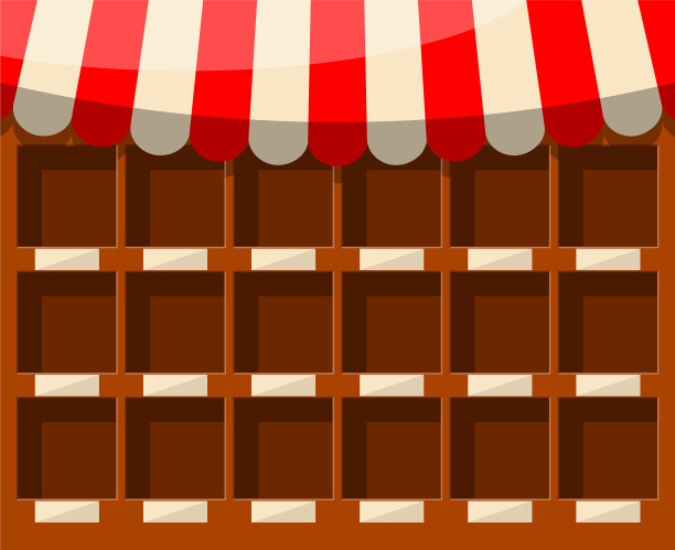 空荡荡的超市木橱窗图片下载