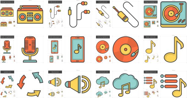 音乐线性图标合集图片下载