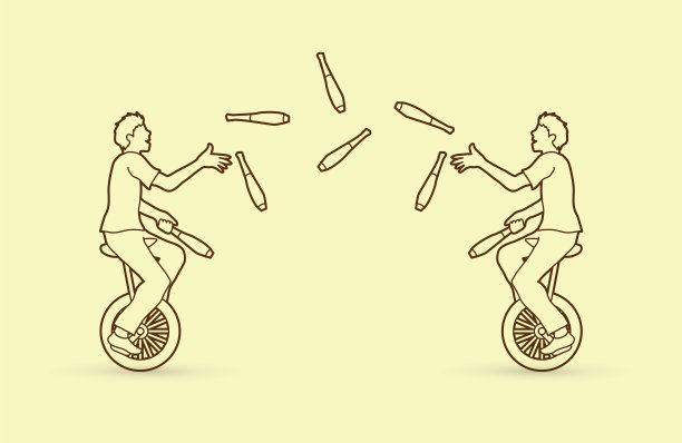 男人在一起骑自行车的时候玩杂耍图片下载