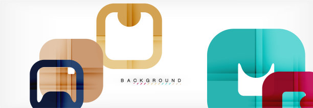 正方形几何背景多色模板图片下载