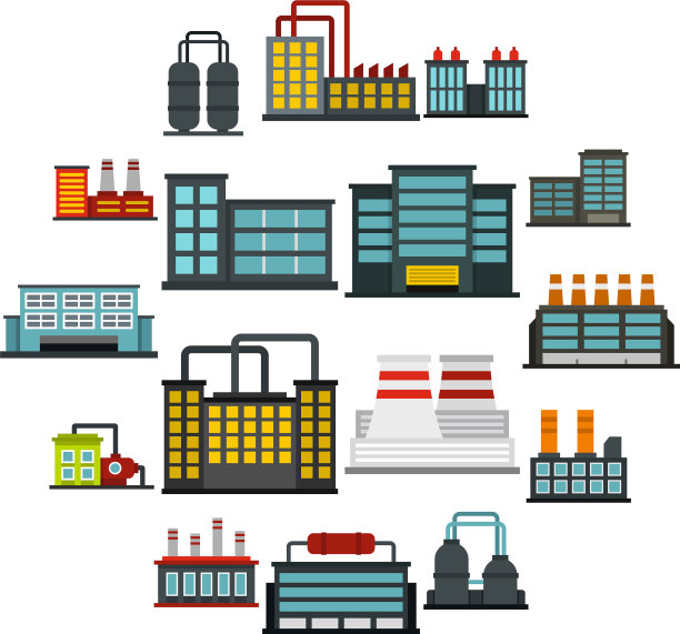 工业建筑工厂设置平面图标图片下载