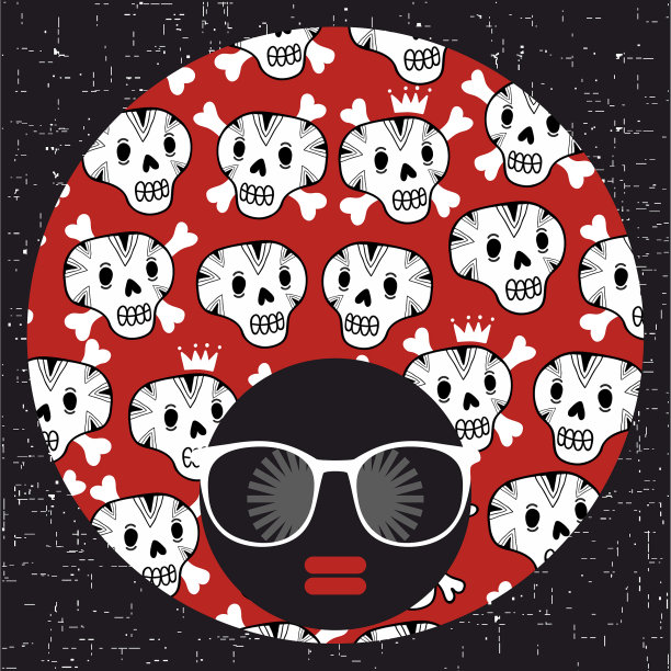 皮肤黝黑，头戴创意头巾的年轻女子图片下载