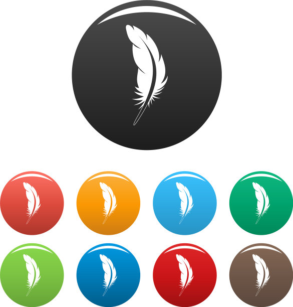 纹身羽毛图标设置颜色图片下载
