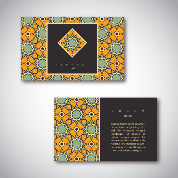 一套名片与手绘曼荼罗图片下载