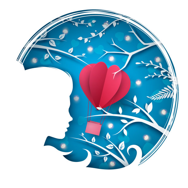 美女姑娘卡通纸山水图片下载