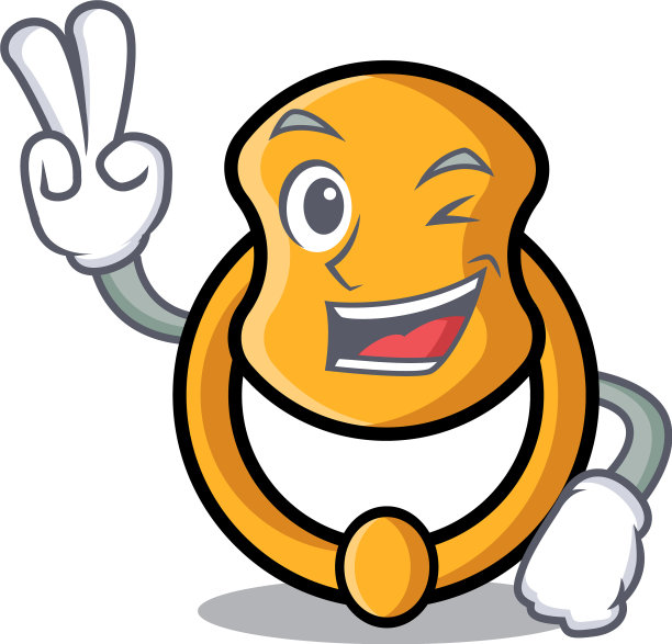 卡通人物的两指金属门环图片下载