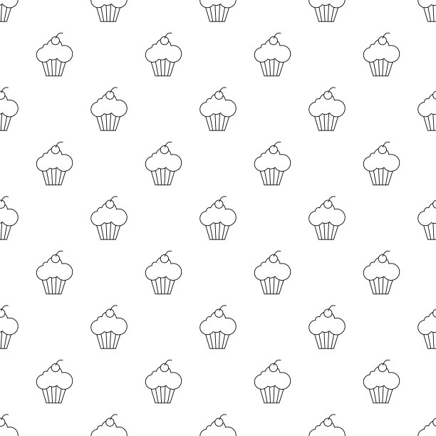 甜蜜的纸杯蛋糕图案无缝图片下载
