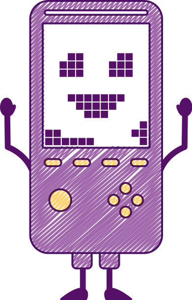 便携式视频游戏控制台卡哇伊字符图片下载