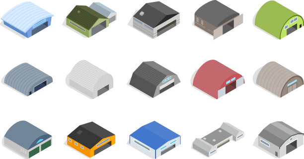 机库图标设置等距3d风格图片下载