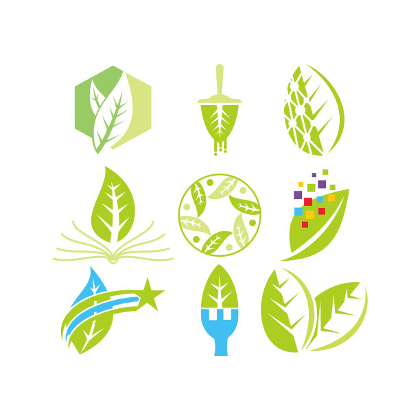叶子标志设计模板集图片下载
