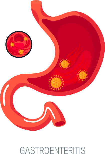 肠胃炎概念在平面风格图标图片下载