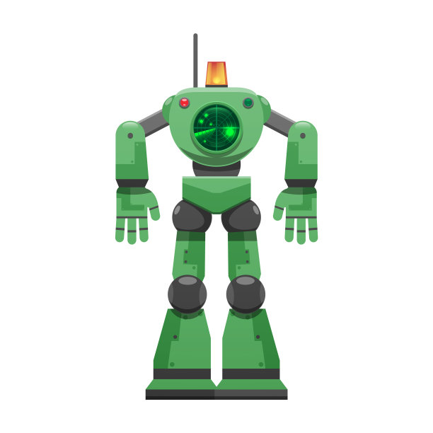 带有报警信号和大雷达的机器人图片下载