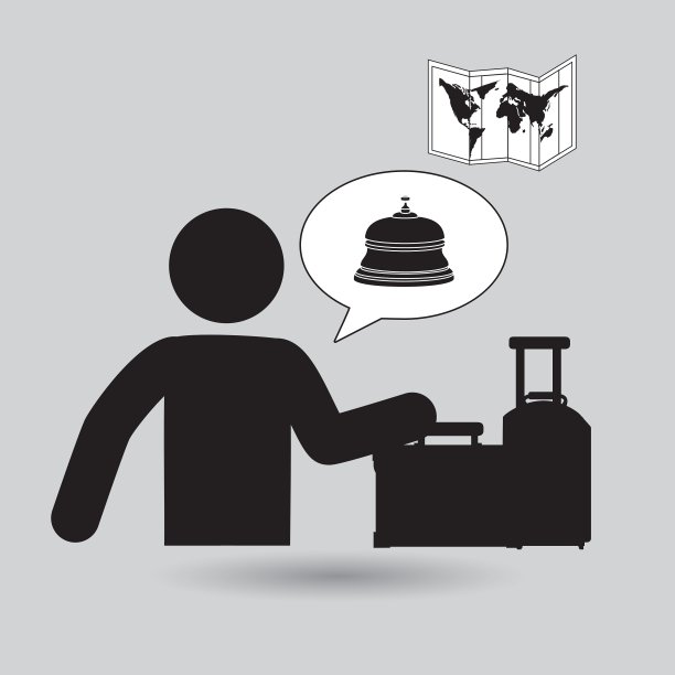 旅行箱剪影地图图片下载