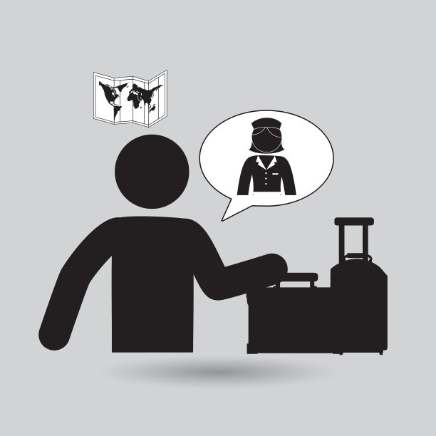 旅行箱剪影地图图片下载