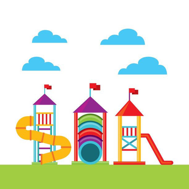 美丽的儿童游乐场和孩子们玩耍图片下载