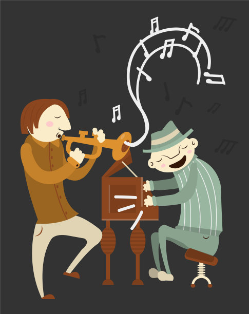 爵士乐演奏者，音乐家，喇叭和钢琴图片下载