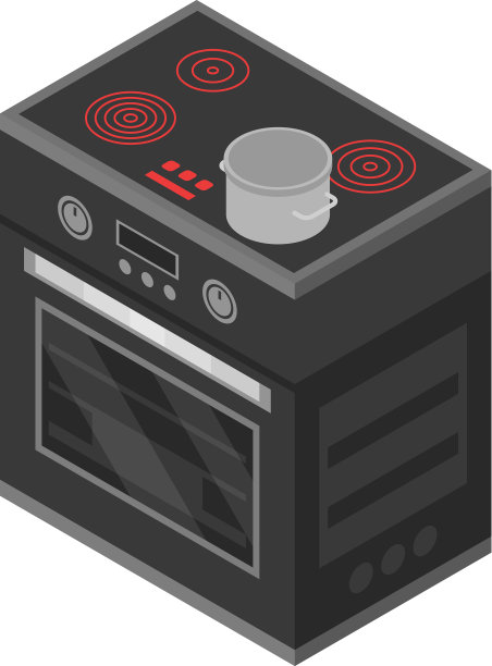 现代炉灶图标等距风格图片下载