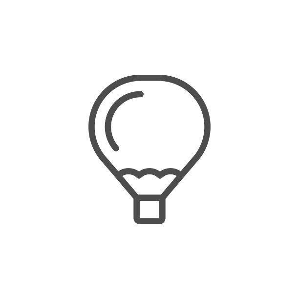 热气球线条图标图片下载