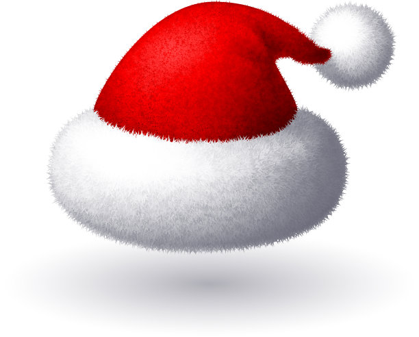 逼真的圣诞老人帽孤立在白色图片下载
